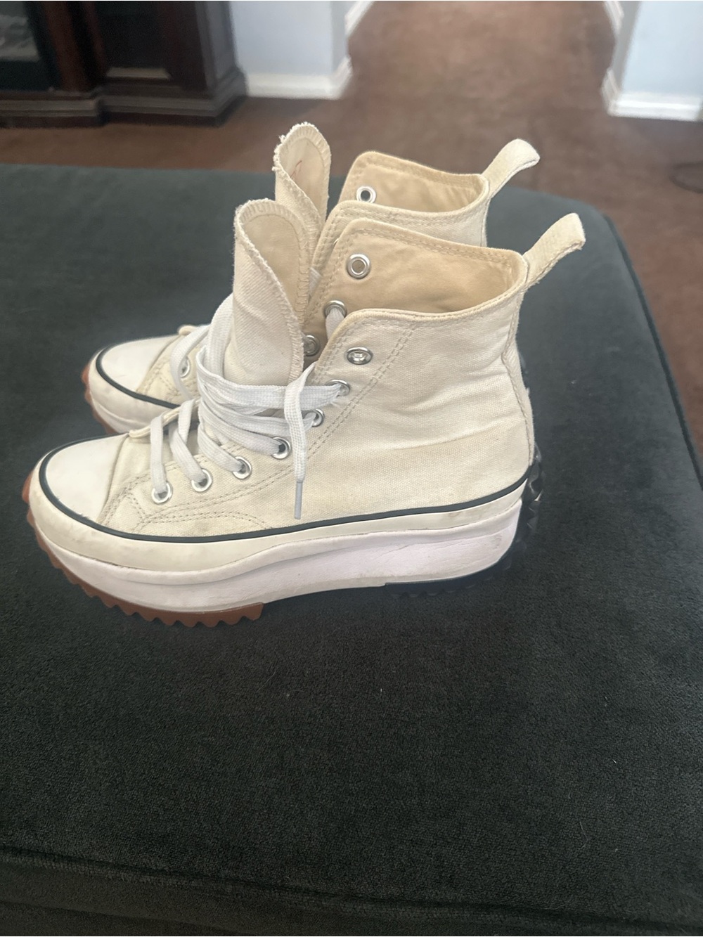 Converse Women's Cream High-Top Platform Sneakers